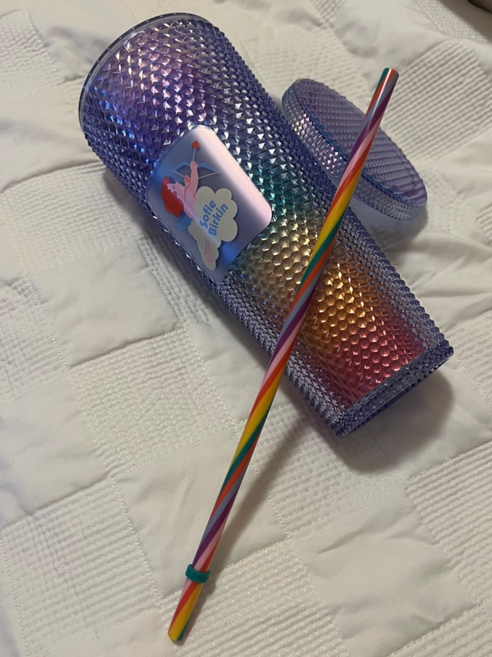 Starbucks x Sofie Birkin Pride Rainbow Gradient Studded Tumbler w/Rainbow Straw
